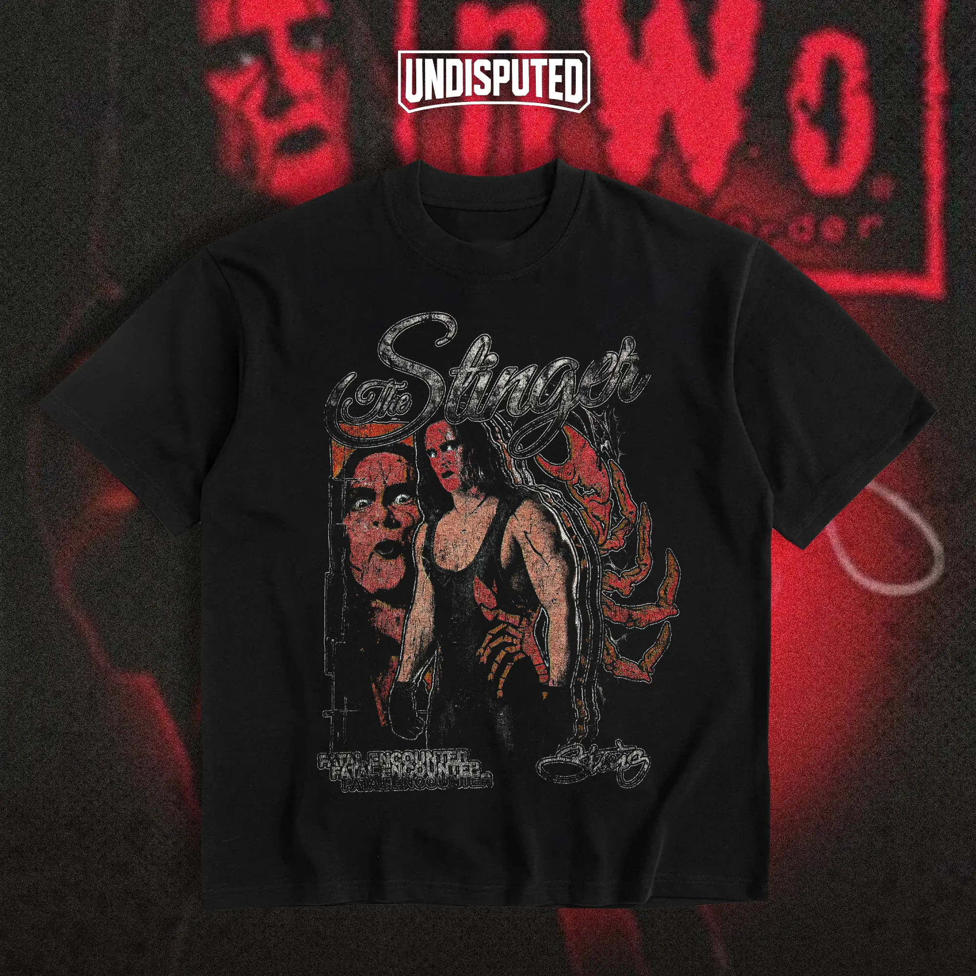 UNDISPUTED Sting The Stinger Heavy Cotton Shirt WWE Shirt The Vigilante Tshirt Hoodie Zip Up Hoodie Wrestler Fan Apparel Menswear Direct-to-garment Breathable Printing