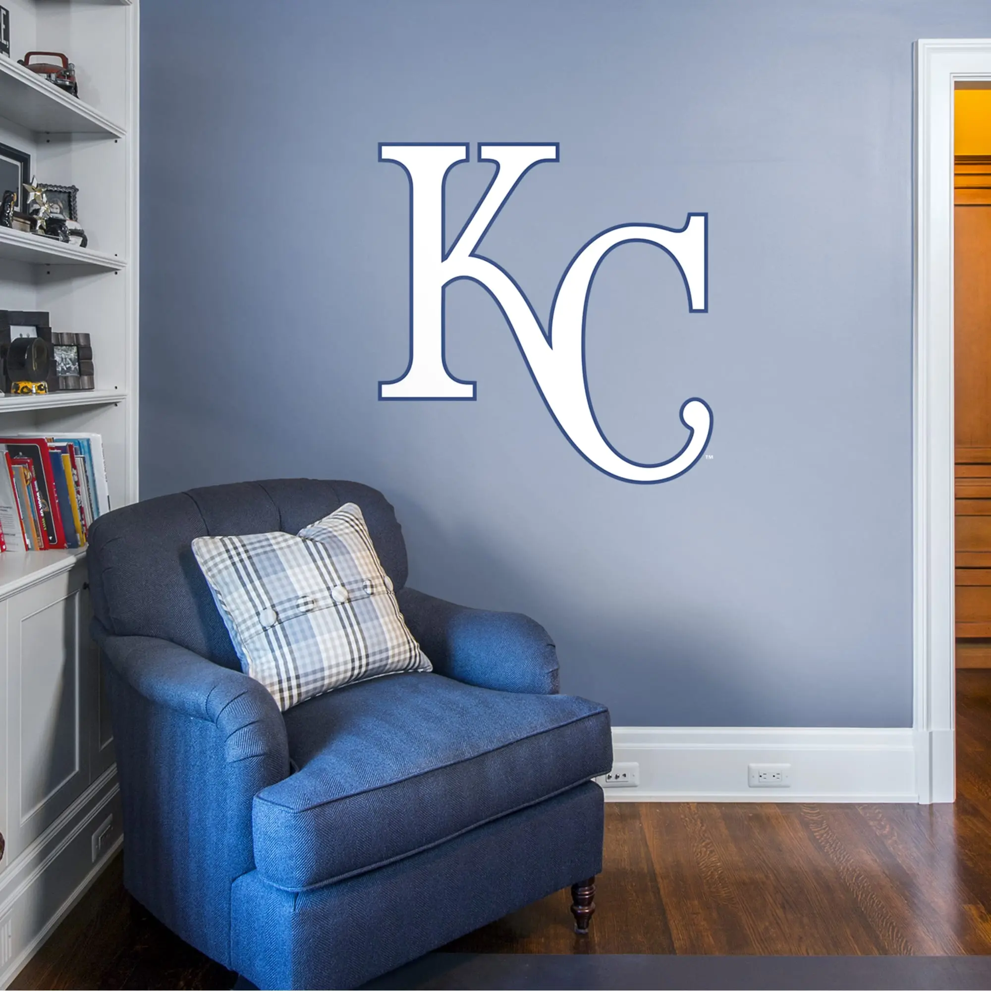 Official MLB Kansas City Royals RealBig Alternate Logo Collection Vinyl Wall Stickers - Reusable Precision Die-Cut Wall Decal, Colorful Peel-and-Stick Stickers & Murals, Scratch-Resistant, Fade-Resistant Decoration Items, Colorful Peel-And-Stick Wall Stic