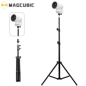MAGCUBIC HY300Pro+ Projector & Portable Floor Tripod Set, 290ANSI Android11 Portable Projector, Practical Desktop Retractable Projector Stand for Home Office, Camera Accessories