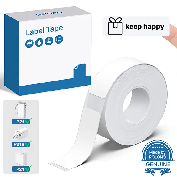 POLONO P31S/P24 Original Thermal Printer Label Paper, 180 Sheets Per Roll, Label Size  (14x30mm 0.55"x1.18"-14x40mm 0.55"x 1.5"),  Waterproof and Sweat-Resistant,back to school haul,college school supplies,back to school shopping
