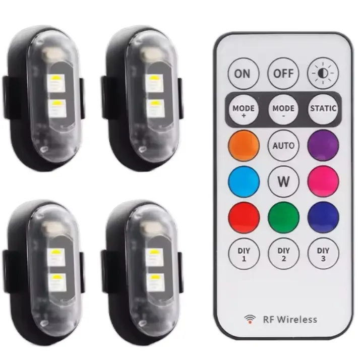 RGB Led Aircraft Strobe lights Motorcycle Lights LED Flash Position Wireless Light Aircraft Airplane Helicopter Warning Lights