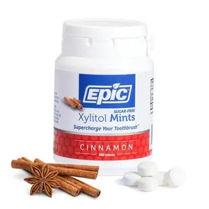 Epic 100% Xylitol Mints - Aspartame Free, Sugar Free - Cinnamon Flavored Mints, 55 Pieces (Pack of 5)