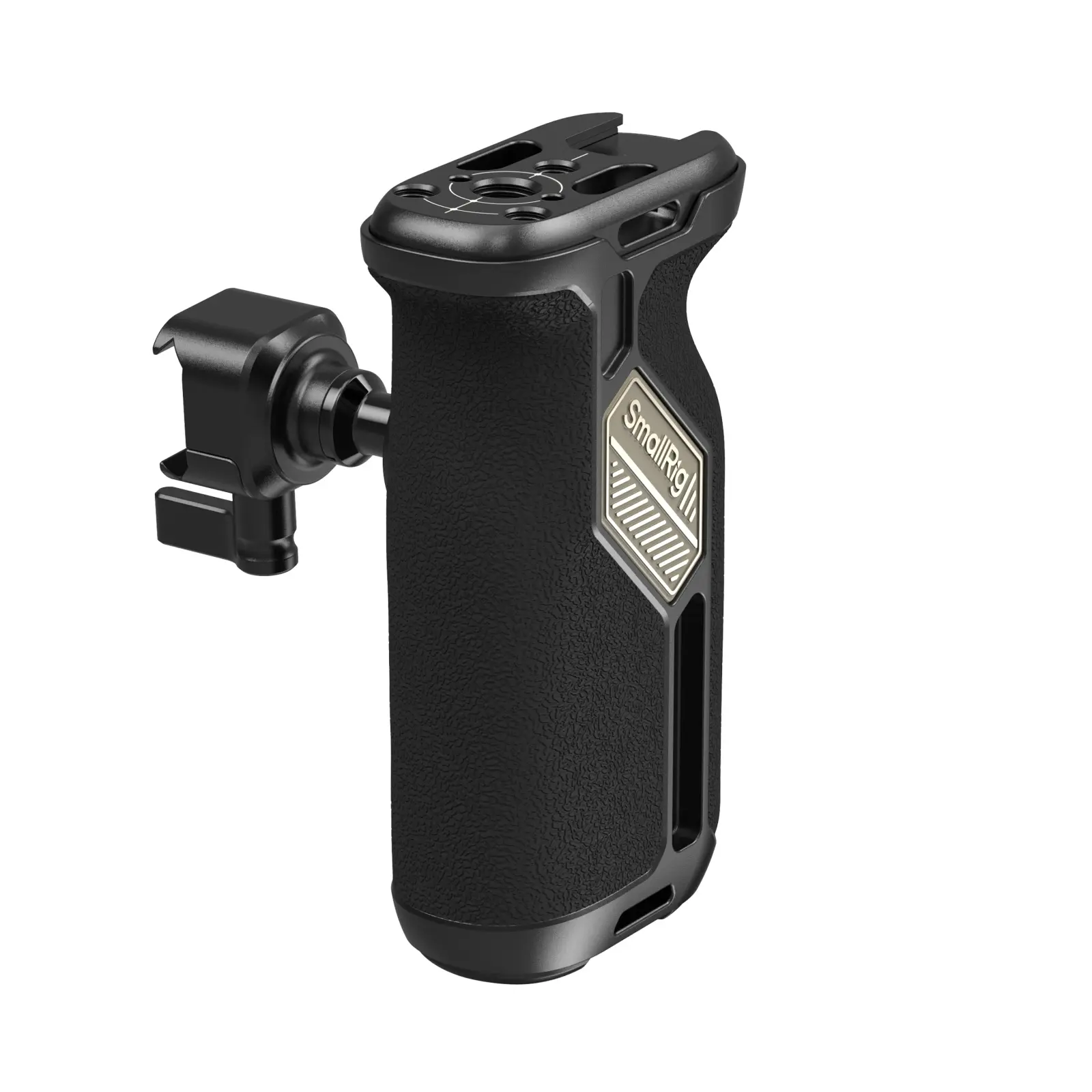 SmallRig NATO Side Handle 360° Rotatable Ergonomic Camera Grip for Left & Right Hand, Push-Button Non-Slip Silicone, 15kg Max Load Aluminum Alloy for NATO Rail Cage Plate, with Threaded Holes, Cold Shoe, Wrist Strap Hole - 4359