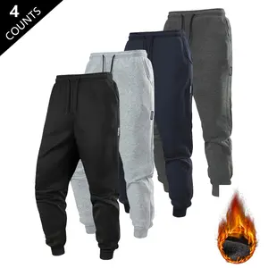 Men's Casual Fleece-Lined Sports Pants with Adjustable Drawstring Waistband - Comfortable Thickened Warm Men's Pants, Windproof Sweatpants with Jogger Bottoms, Perfect for Running, Hiking, Yoga, Fishing, Outdoor Activities - Ideal for Autumn and Winter Wa