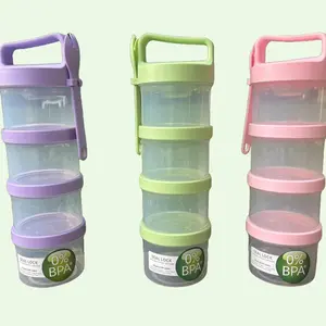 Multi-compartment Stackable Snack Container with Seal Lock 0% BPA- Ideal for travel snacking