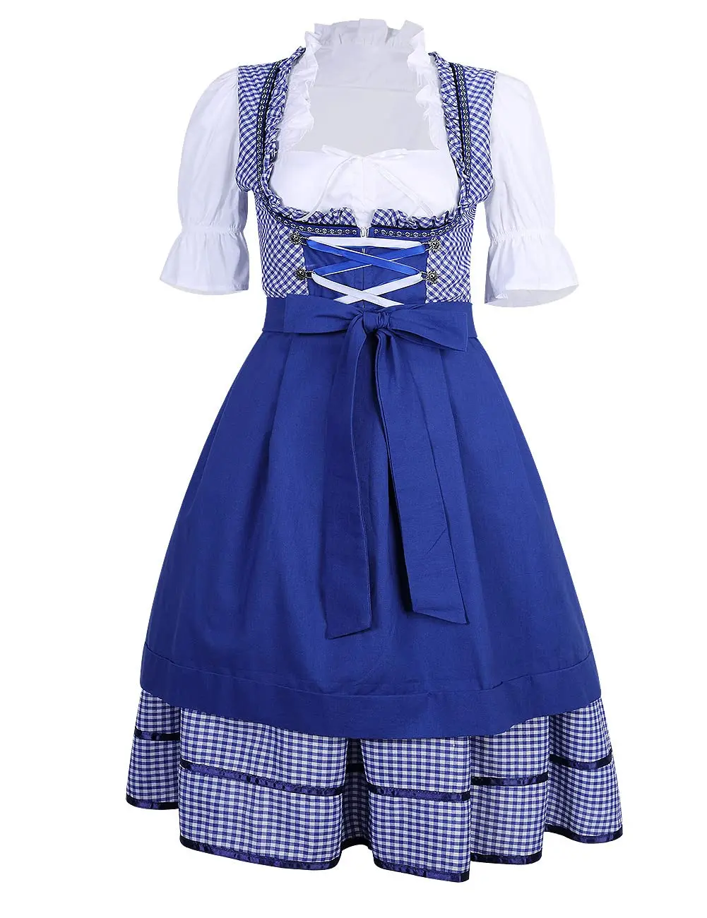 GARVEE Women's Oktoberfest Dress German Dirndl for Bavarian Party Oktoberfest Carnival Halloween, New Blue, XXL