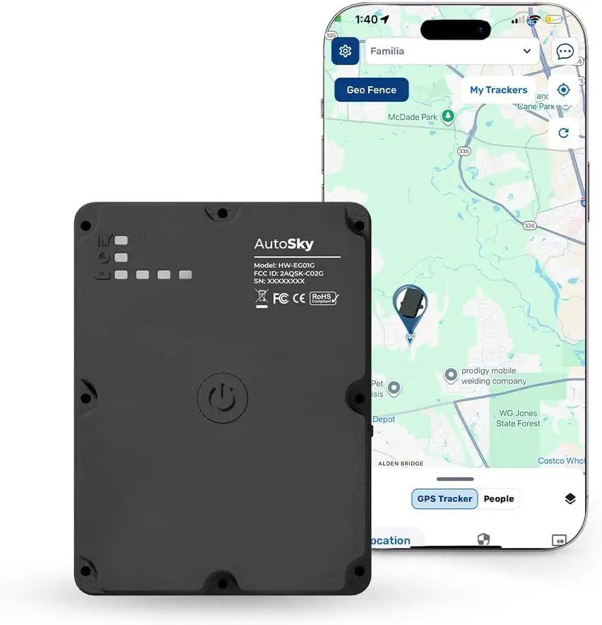 AutoSky 4G LTE Magnetic GPS Tracker - Durable Waterproof Metal Magnet Mount, Portable, Real-Time Monitoring, Built-In Lithium Ion Batteries, Mobile Internet Connected, Android Compatible, Manufacturer Warranty for Vehicle Asset Security