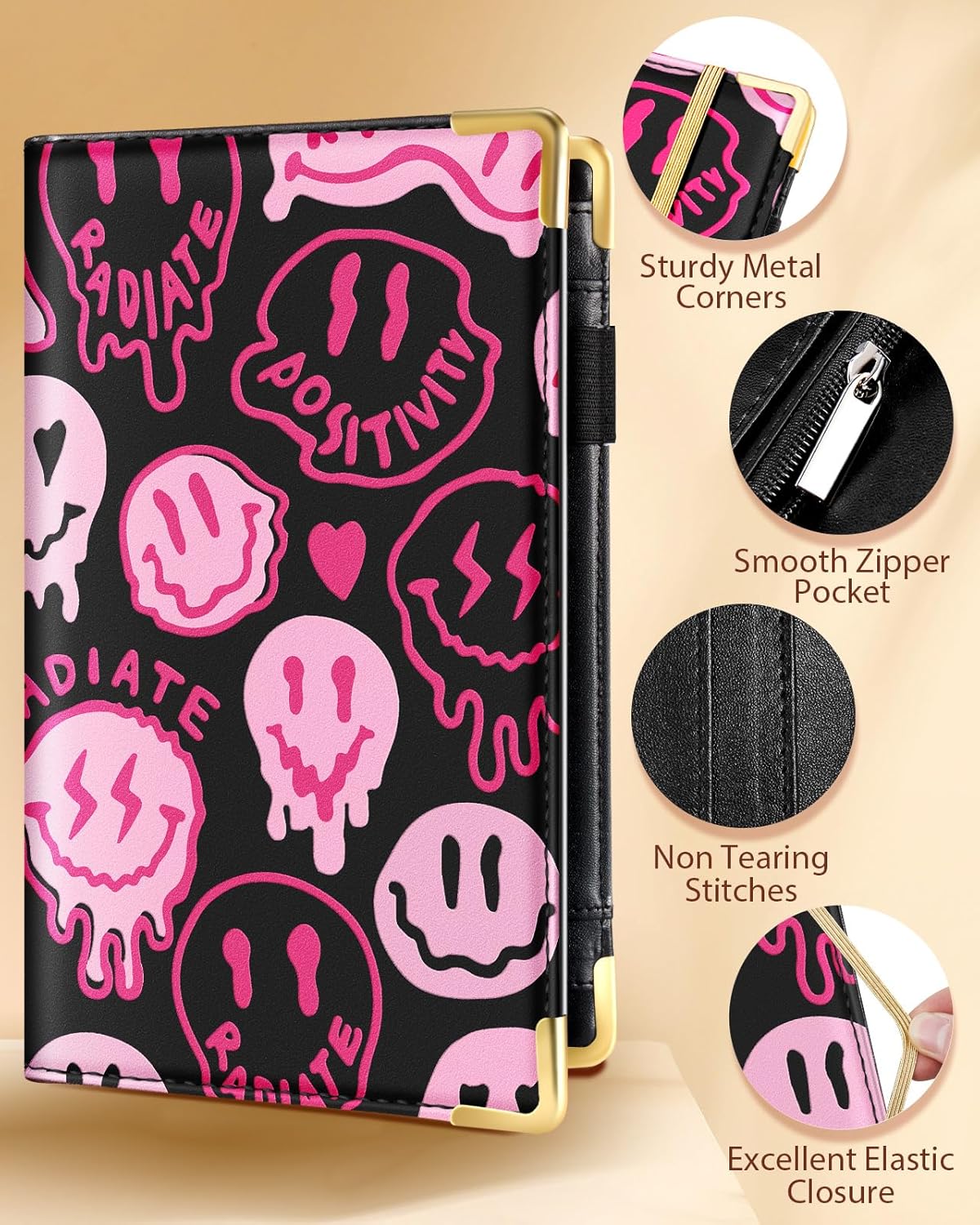 Server Book for Waitress with Zipper Pocket Accessories Leather Server Check Book