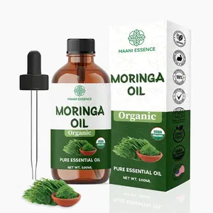 Organic Moringa Face Massage Oil, 100ml - Non-GMO, Pure & Natural - Made in USA for Body Care & Comfort