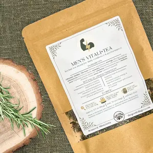 Men's Vitali•Tea: Loose-Leaf Herbal Tea Blend for Daily Resilience & Performance (Caffeine-Free) - Adaptogenic Traditional Hot Beverage for Testosterone, Cardiac Health, Digestive Balance, Energy, Libido, & Overall Wellness