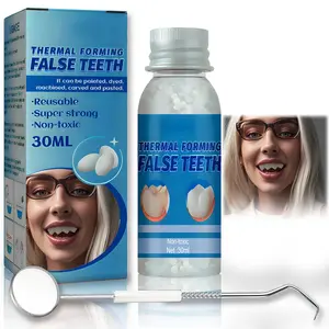 Plastic Tooth Gel DIY Role Play Temporary Teeth Decoration, Durable Reusable Vampire Costume Accessory, Heat-Resistant Plastic Beads for Makeup