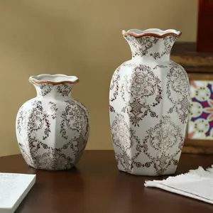 New Blue-And- Porcelain Ceramic Vase, Home Decorative Vase, Modern Oriental Decorative Piece, Living Room Flower Arrangement, Entrance Decoration