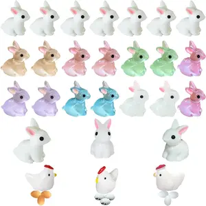 36 count Easter Mini   Figures Rabbits, Little Chicken,  Egg, Miniature Bunny Figurines for Holiday Decorations & Collectibles