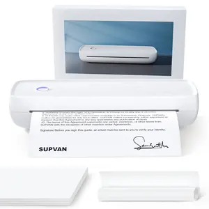 SUPVAN T200M Portable Printer Wireless for Travel, Bluetooth Inkless Printer with 300 DPI, Prints 400 Pages per Charge, Supports 8.5" X 11" US Letter, Compatible with iPhone, Android & Laptop inkless small printers