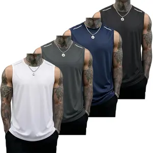 4PCS men’s fitness tank tops, casual sleeveless muscle T-shirts, bodybuilding T-shirts, men’s crew-neck compression shorts for basketball, sports tank tops, solid color design, summer style. Father’s Day Gift Recommendations