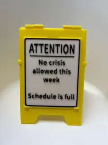 Funny Office Sign for Desk Plastic Decor Attention No Crisis Allowed This Week Schedule is Full Ideal for Office Enthusiasts 3x2.5 Inches Decorative Work Sign Board decor