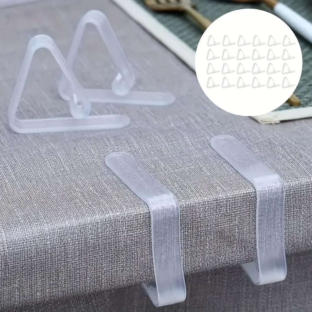 [24 Pack Strong Tablecloth Clips] 24 Pack Plastic Tablecloth Clips - Strong, Windproof, Non-Slip Table Cover Clamps for Picnic Table Cover, Home, Outdoor, and Camping Use - Uncharged