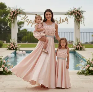 Women Girl Maxi Dress – Wedding Christmas New Year Party Maternity Photoshoot Gown- Mommy & Me Matching Option