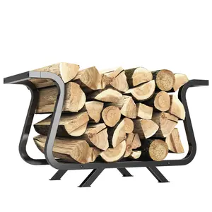 NiHome Cauldron-Style Firewood Rack,Compact Log Holder for Indoor/Outdoor Use,Perfect for Fireplaces Waterproof Double-Coated Organiser