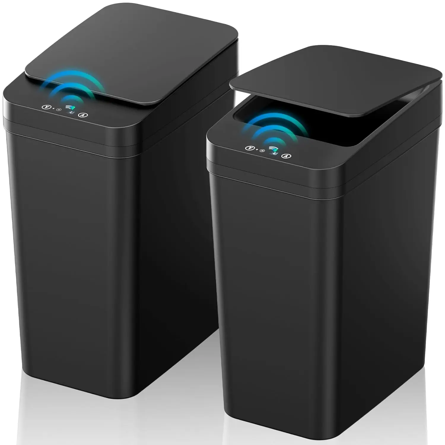 2.8/4 Gallon Automatic Touchless Trash Can, Smart Motion Sensor Garbage Bin with Lid, Slim Electric Waste Bin for Bathroom, Bedroom, Kitchen and Office