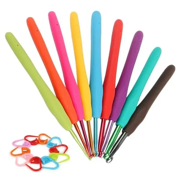 Coopay Crochet Hooks Set-Ergonomic Soft Grip Metal Crochet Needle (2mm-6mm)