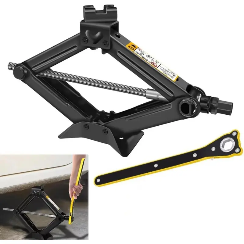 Car Jack Kit Heavy Duty Scissor for 2 Ton(4409 lbs) Tire Wrench Portable Quick Lifting Changing Lift SUV and Auto Manual Ratchet Handle Hardware Tools Vehicle