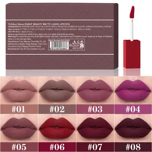 DUNUF 8pcs Matte Liquid Lipstick Set | Waterproof Smudge Proof Long Lasting | TikTok Viral Nude & Bold Lip Stain for All Skin Tones & Daily Looks shop cruelty free non smudge super  stay  viny  link