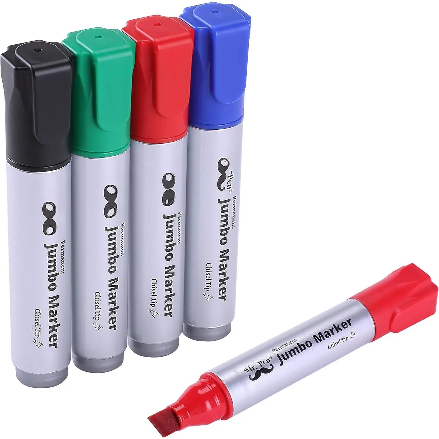 -  Permanent Markers, 4 Pack,  Color, Chisel Tip, Wide Tip, Large, Thick Permanent Markers for Canvas, Posters Board, Fabric, Window, Glass, , , Quick Dry
