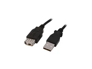 Nippon Labs Black 3 ft. USB Cable A/Male to A/Female Extension USB 6ft Cable Model USB-3-MF-BK 3 feet