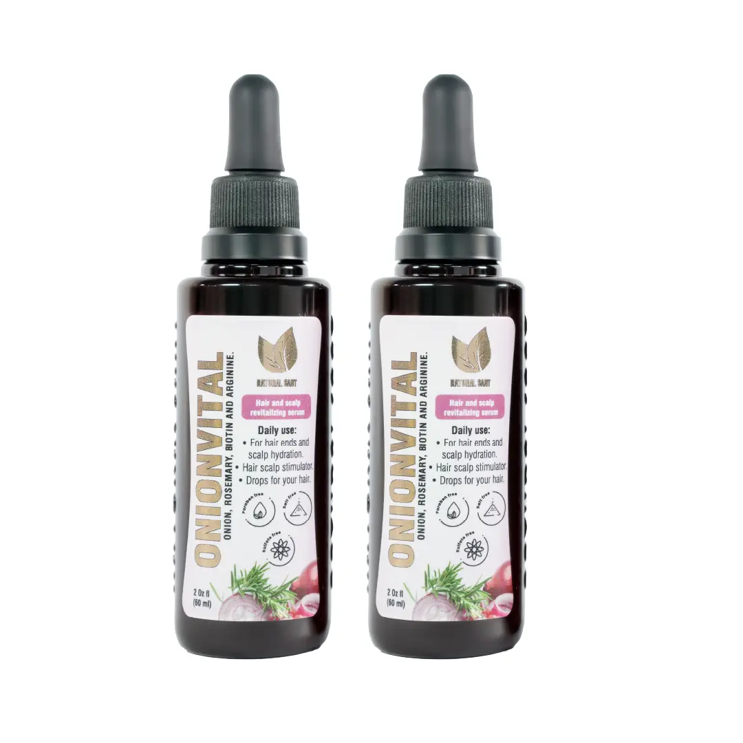 NaturalSant Onionvital Hair Serum 2 x 1 for Hair Scalp Revitalization with Onion Rosemary Biotin & Arginine 60ml Plant Extract Haircare