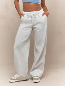 MISSGUIDED Athletic Jogger Wide Leg Fleece Sweatpants With Side Pockets