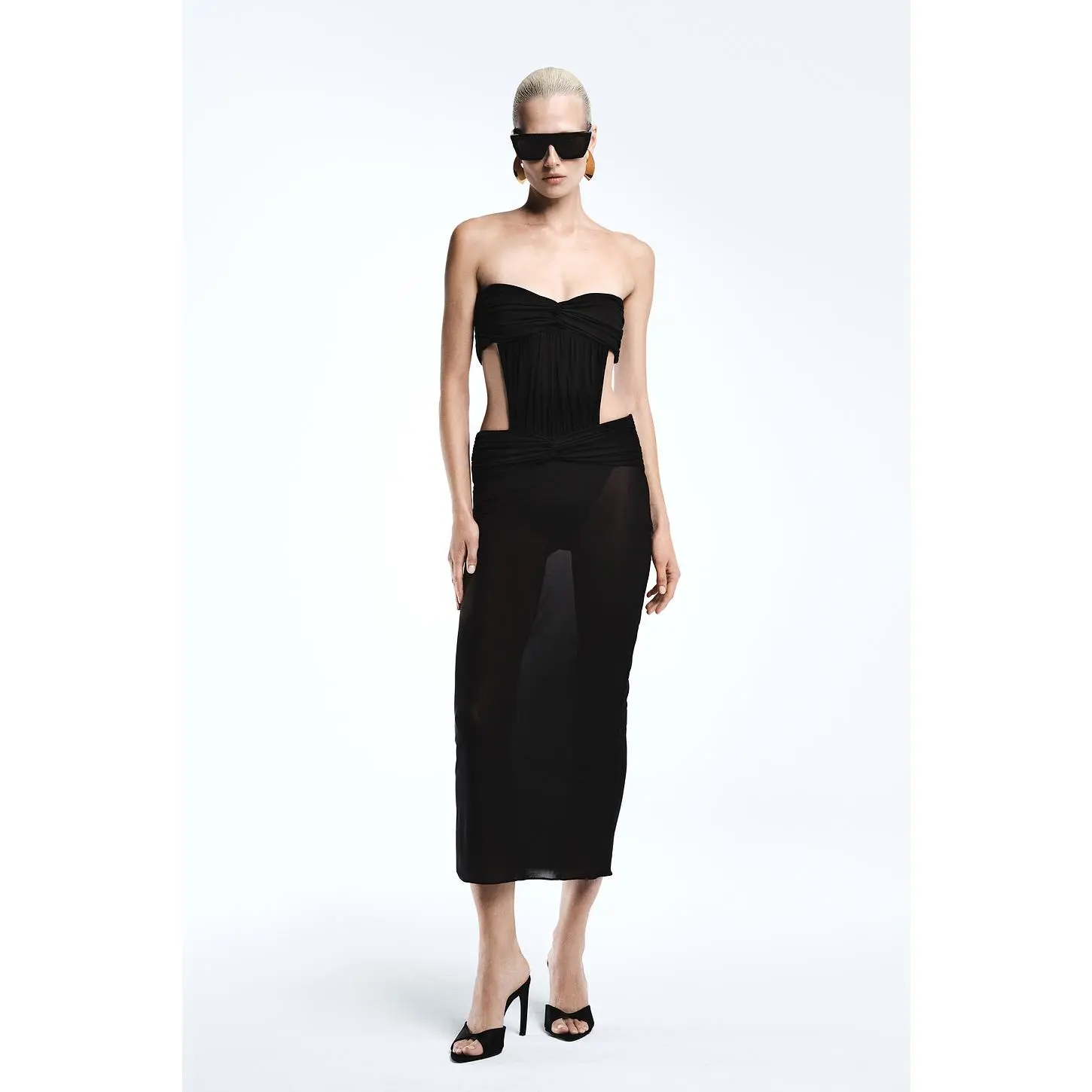 REVOLVE LOS ANGELES Colette Midi Dress in Black