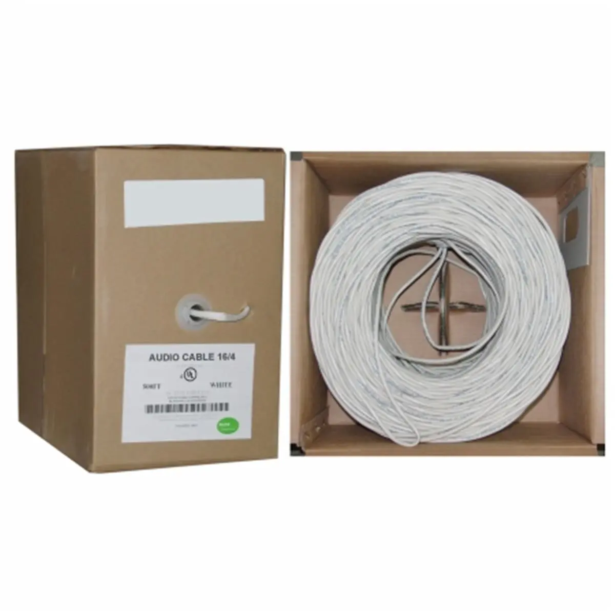 CableWholesale 4-Channel Speaker Audio Cable, 16 AWG 4 Conductor, 65 Strand/0.16mm, CM/Inwall Rated, 10G2-491SF Model, 4-Channel Speaker Cables