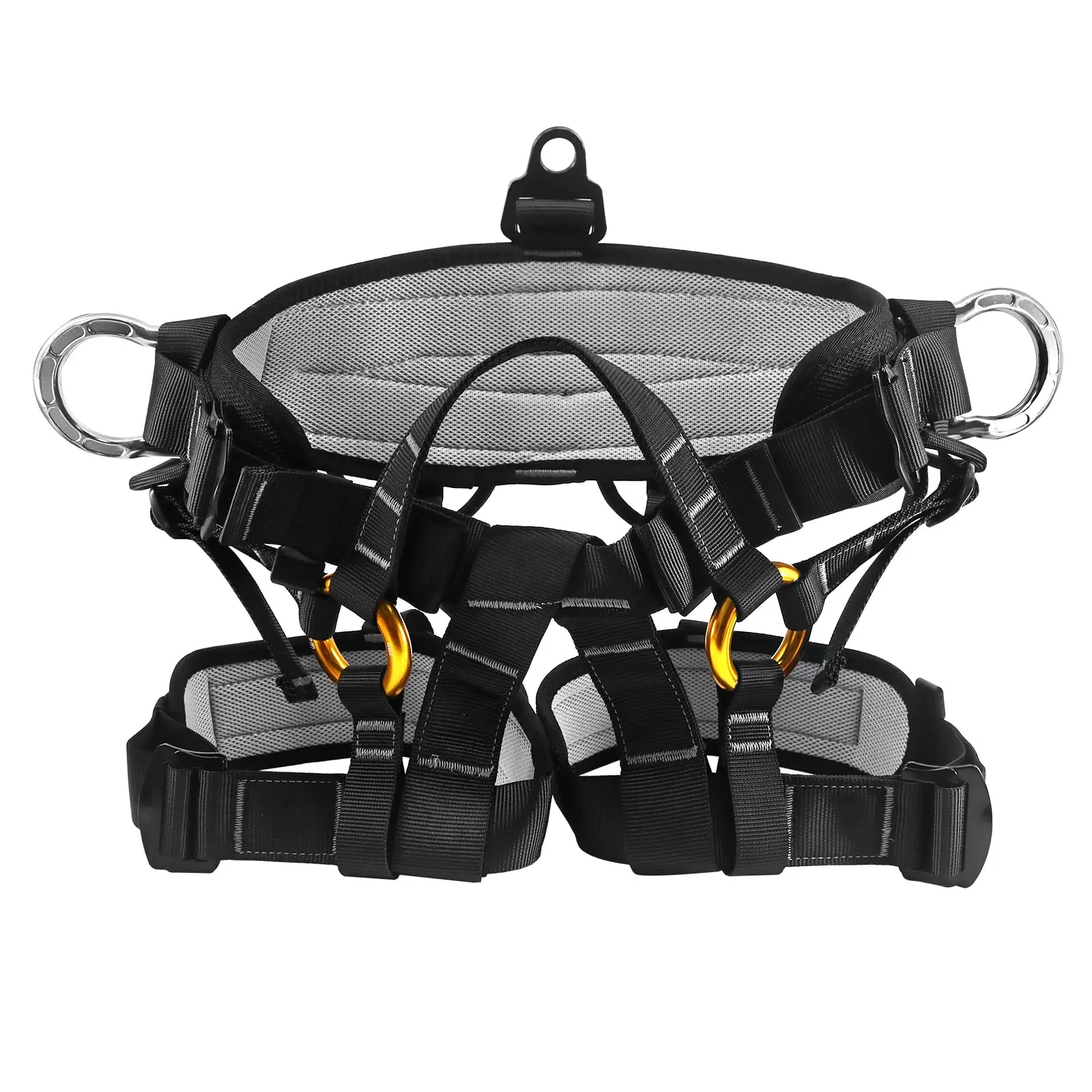 NewDoar CE-Certified High-Strength Polyester Professional Half Body Climbing Harness - Lightweight, Adjustable Mountaineering Equipment for Rock Climbing, Rappelling Outdoor Safety Gear