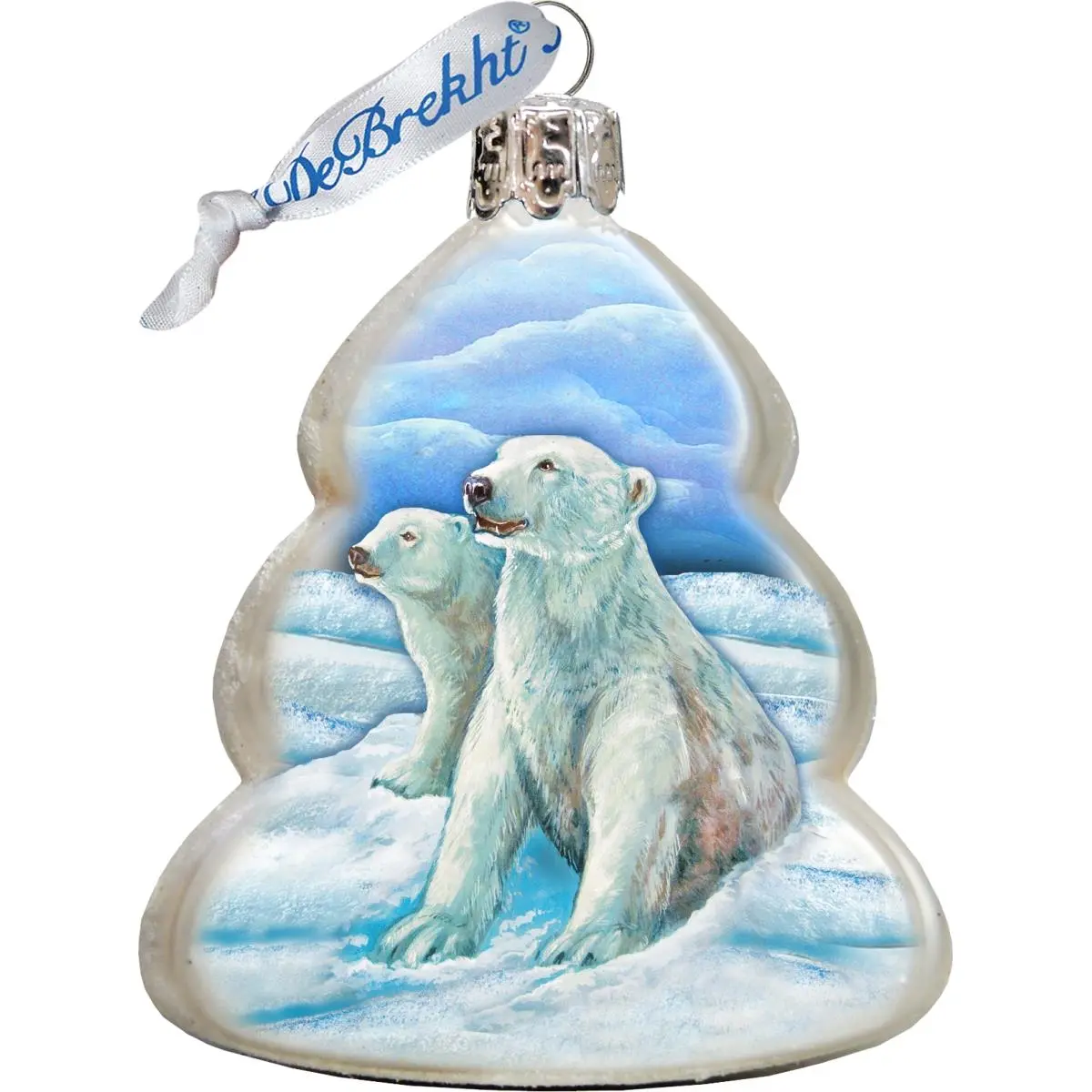 G.DeBrekht 771045 Polar Bears Glass Ornament, Festive Home Decoration, Ideal Gifts for Holiday Celebrations