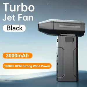 Compressed Air Duster-3000mAh Personal Cooling 108000RPM Electric Air Duster,6-Gear Adjustable Super Power Air Fan,Rechargeable Mini Fan with Fast Charging for PC,Keyboard,House,Outdoor & Car