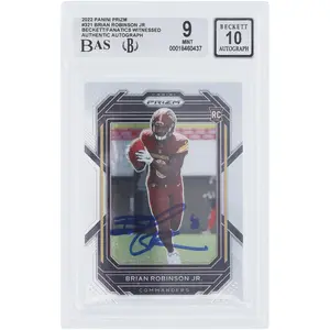 Brian Robinson Jr. Washington Commanders Autographed 2022 Panini Prizm #321 Beckett Fanatics Witnessed Authenticated 9/10 Rookie Card - Fanatics Authentic Certified