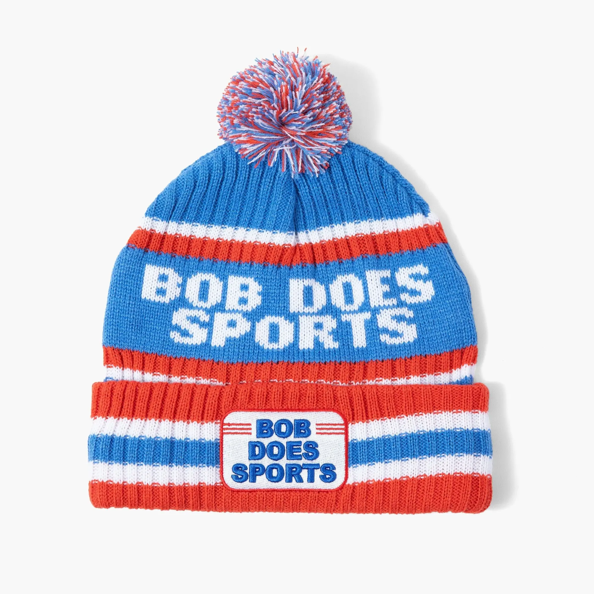 Bob Does Sports Knit Beanie Red Blue & White