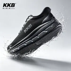 KKB Men's Active Closed-Toe Walking Shoes - Slip-Proof, Water-Safe, Waterproof, Sweat-Absorbent, Odor-Control, Orthotic, Arch Fit, Easy-to-Wear Slip-Proof Casual Trainers for Restaurant Staff