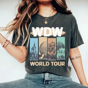 Retro WDW World Tour Shirt, Disneyworld Shirt, Disneyland Vacation Shirt, Mickey And Friend Shirt, Family Trip Shirt