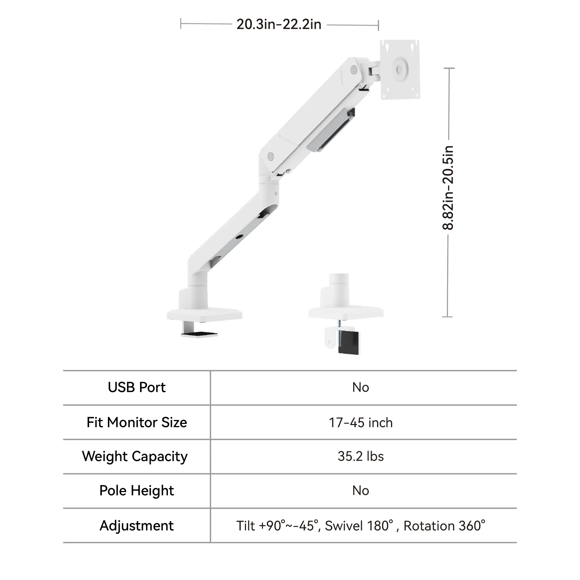 Non-USB-White-Holds 35 Lbs
