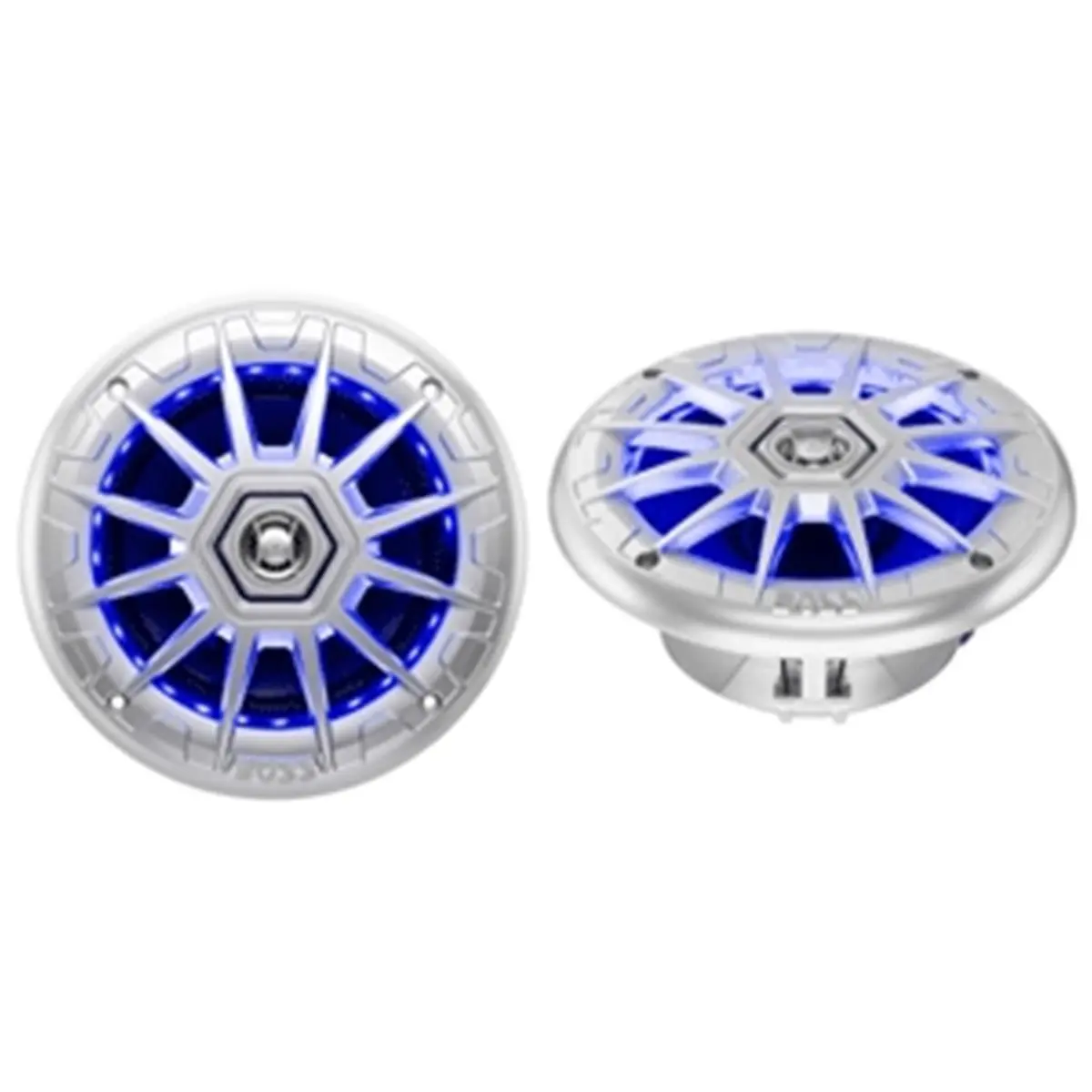 6.5" 2-Way Speaker Pair, Wireless Coaxial Marine Speakers with RGB LED Light, Rugged Design and Reliability for Boating Use