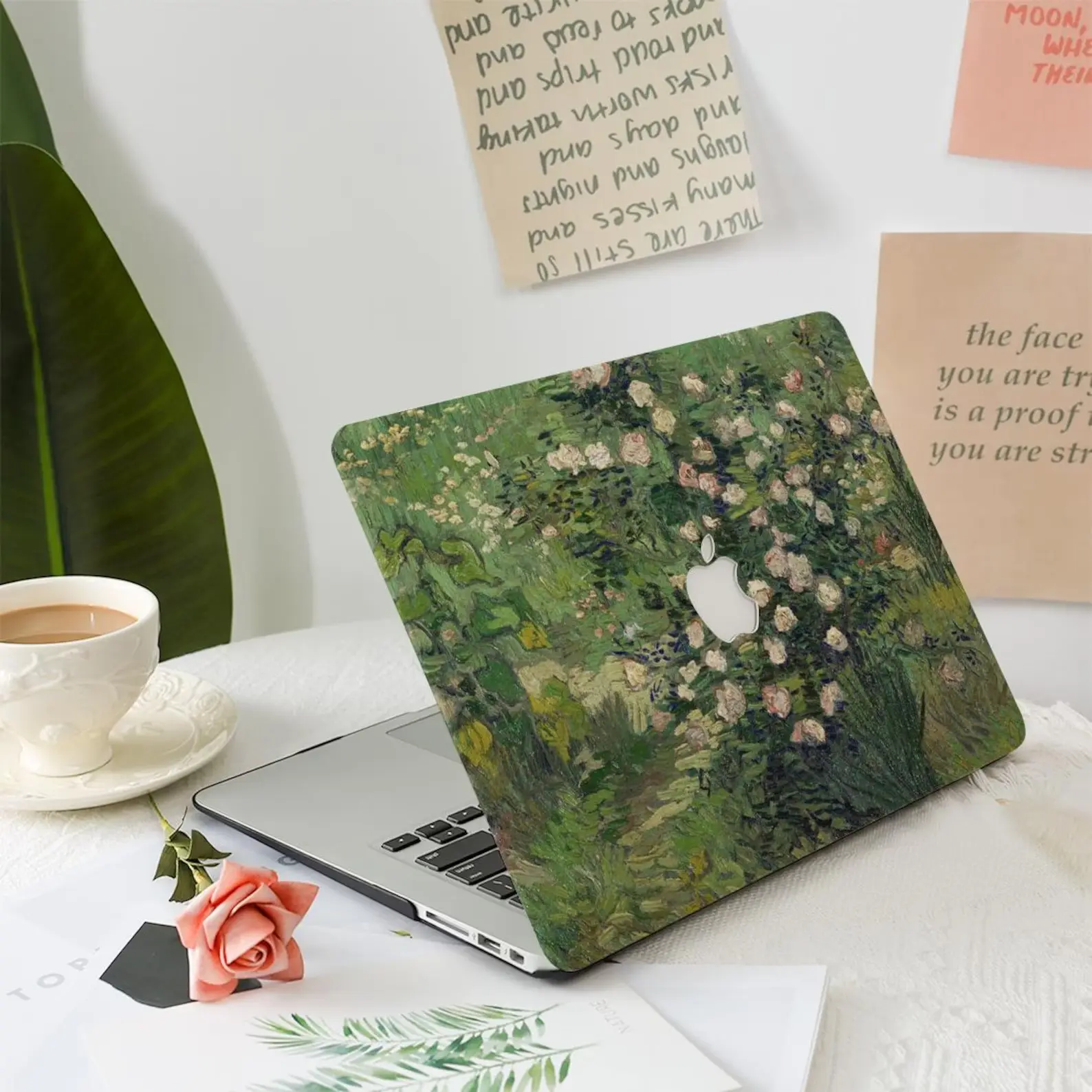 Van Gogh Roses Painting Cover MacBook Case for MacBook Air 15 13, MacBook Pro 16 14 13 Inch,  MacBook Protective Case Cover