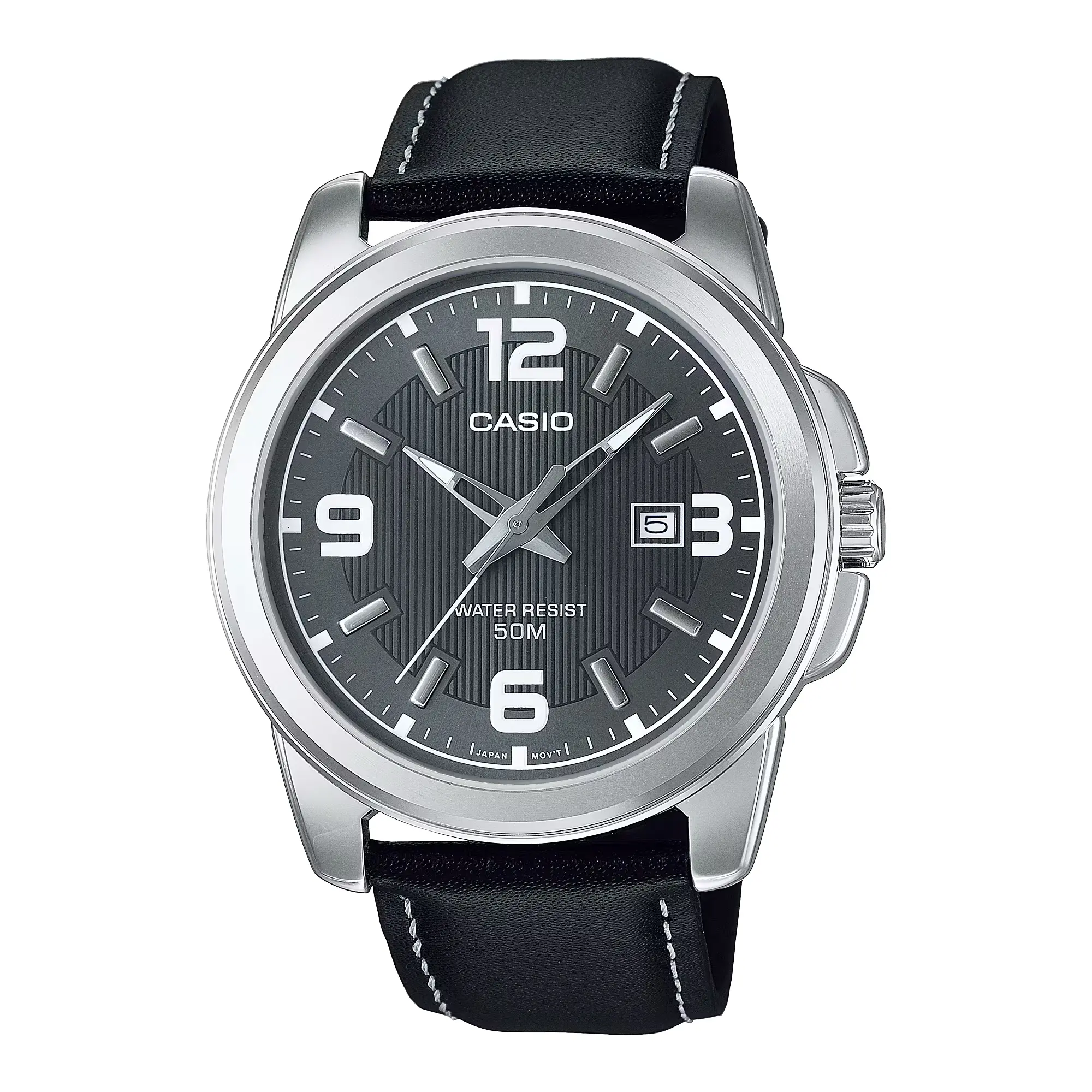 Casio Women’s Grey Dial Genuine Leather Strap Watch - LTP-1314L-8AVDF