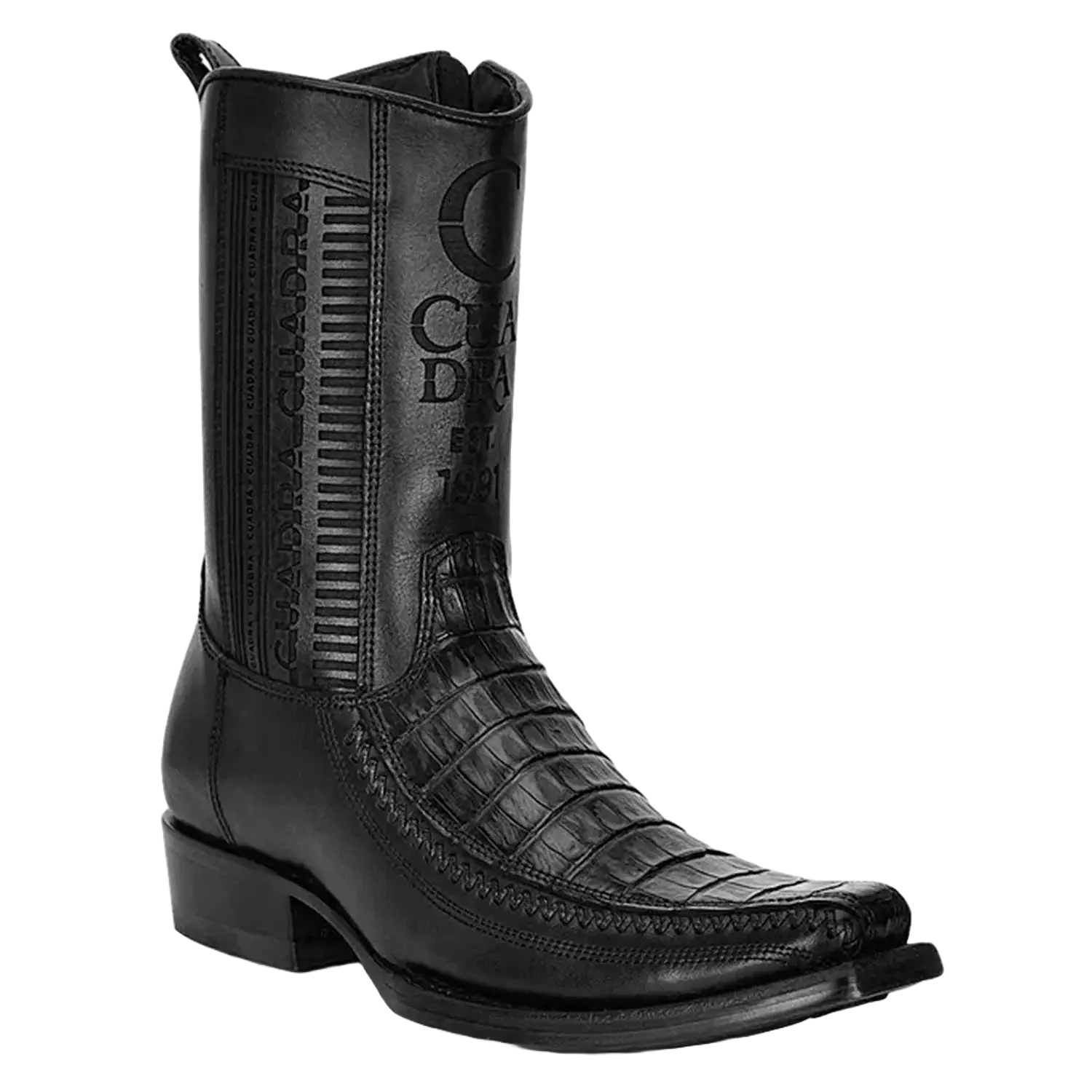 MEN'S CUADRA ENGRAVED BROWN FUSCUS WESTERN BOOTS custom  boots Men's Western Wide Boot botas  exoticas Gabor Men's Black Leather Boots