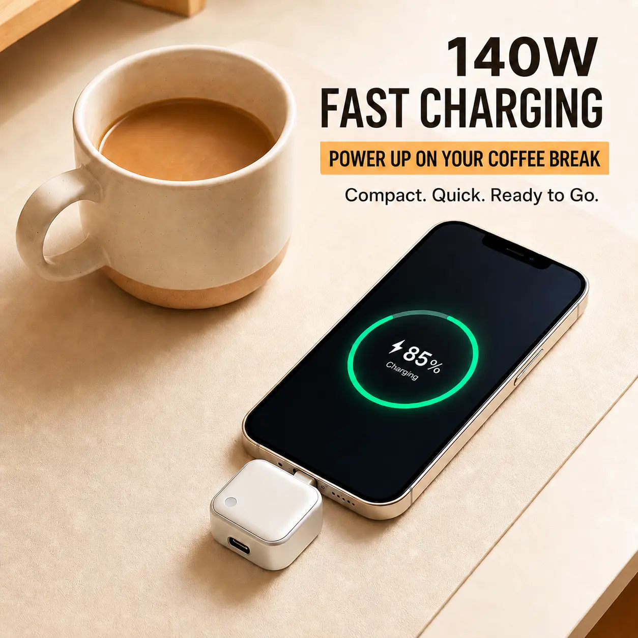 140W Type-C Physical-Disconnect Battery Guard - Auto & Self-Eject Charger, Smart Auto-Stop Charging Accessory for Mobile Smartphones, Laptops, Tablets, Anti-Overcharge Tech for Safe Overnight Use, Gift for Chargeable Devices