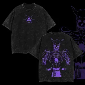 Uchiha Sasuke x Susano - Naruto Edition Double Printed Oversize Lightweight Acid Washed Tee Dark Vintage Anime Design Top Cotton Streetwear - Anime Streetwear Aesthetic T-Shirt Clothes Menswear Womenswear Valentine's Day gift hooded sweatshirt