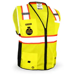KwikSafety BIG KAHUNA Safety Vest (11 Pockets) Class 2 ANSI Tested OSHA Compliant Hi Vis Reflective PPE Surveyor - Model No.: KS3301