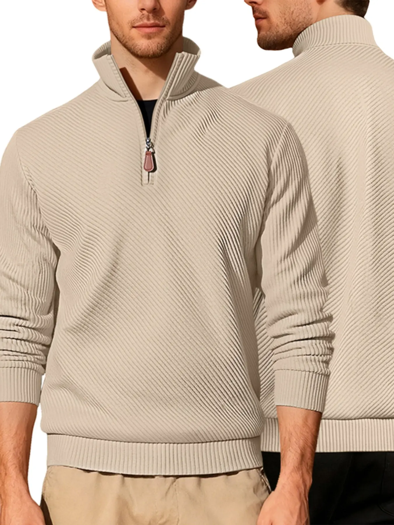 Men's solid color checkered half-zip long sleeve hoodie, regular version casual long sleeve half-zip hoodie, suitable for daily wear in and winter, men's outdoor sports hoodie, Athletic Hoodies, Casual Sportswear