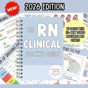 2026 Edition, RN Clinical Pocket Guide, Nursing School Clinical Reference Guide with Essential Bedside Notes, Nursing Skills and Quick Study Resource for Students
